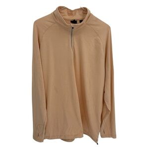 Dunning Golf Womens Size Large Long Sleeve Quarter Zip Mock Neck Pullover Peach